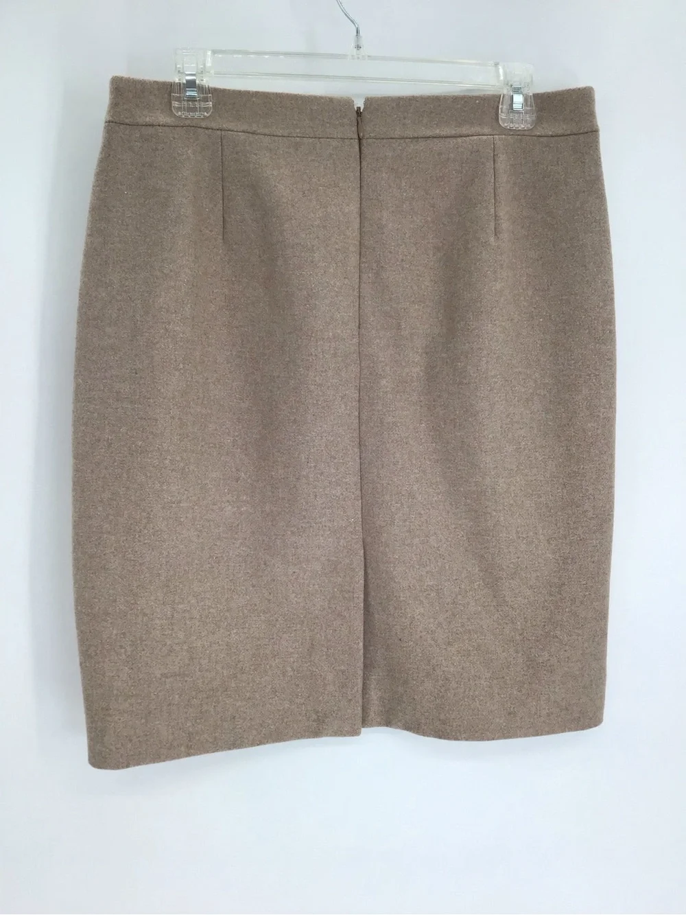J Crew Merino Wool Blend Pencil Skirt Classic Minimalist Camel Career Size 8